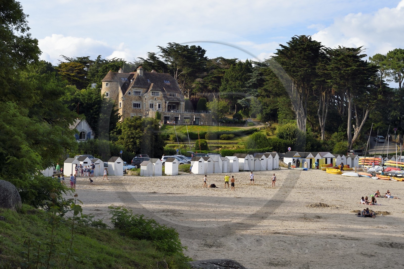 France, Finistère (29), Névez, plage de Port Manech et l'Hotel Manoir Dalmore