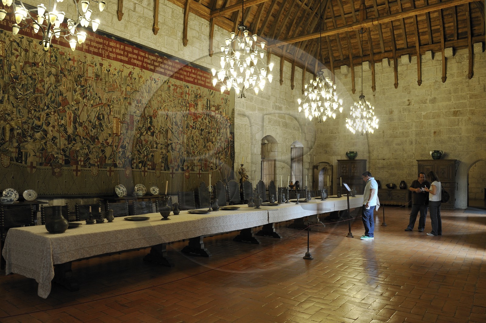 Portugal, région du Minho, Guimaraes, ville classée Patrimoine Mondial de l' UNESCO, Paço dos Duces de Bragança (Palais des Ducs de Bragance), le Grand Salon Portugal, région du Minho, Guimaraes, ville classée Patrimoine Mondial de l' UNESCO, Paço dos Duces de Bragança (Palais des Ducs de Bragance), le Grand Salon