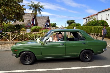 Portugal, Madeira Island, Santana, young married couple