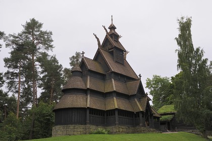 Norway, Oslo, Bygdoy Peninsula, Norsk Folkemuseum (Norwegian Folk Museum), Gol stave wooden church