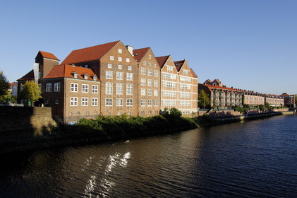Germany, Bremen, Contemporary Art museum of the Weserburg along the Weser river