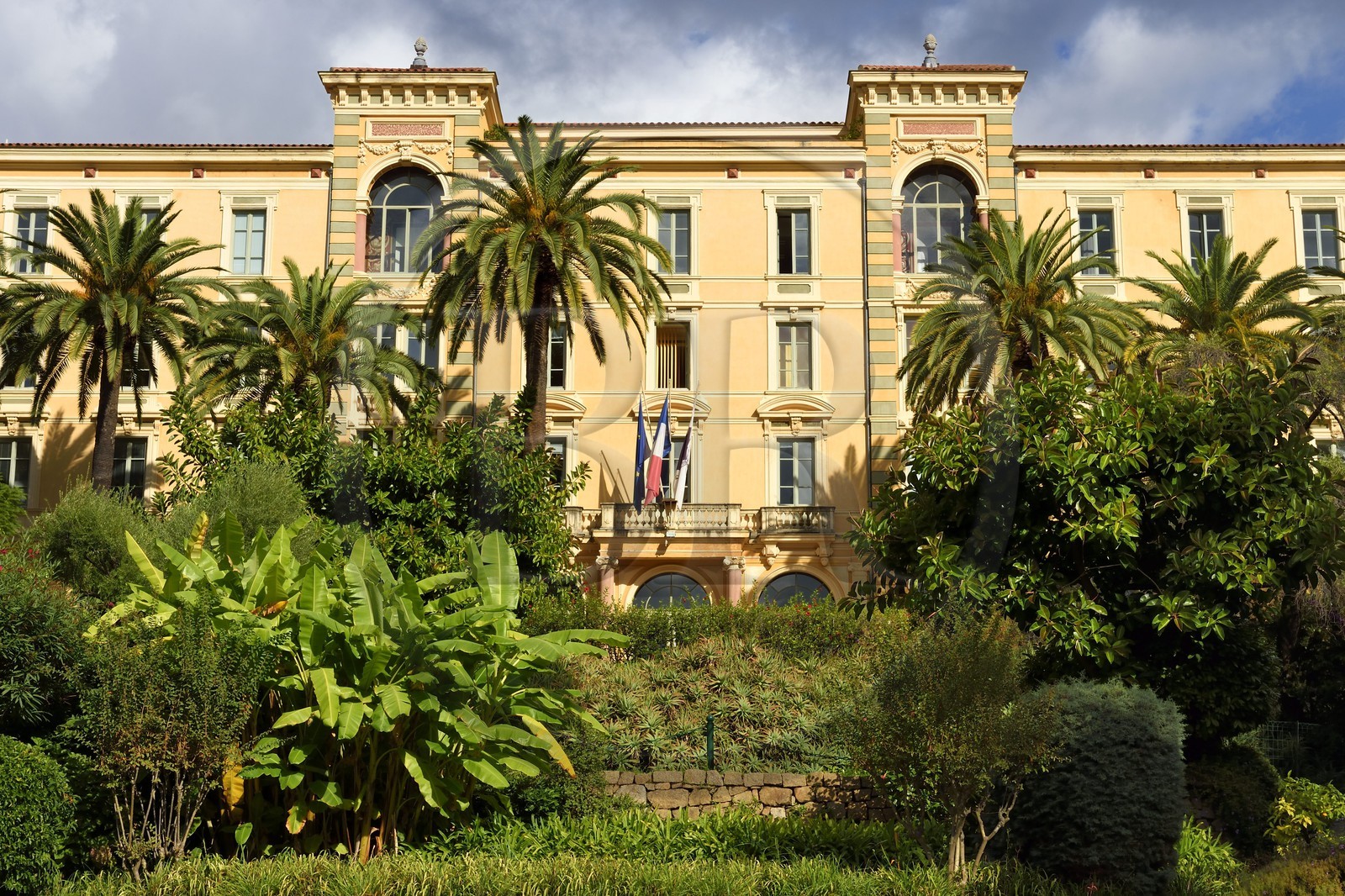 France, Corse du Sud, Ajaccio, district known as foreigners, cours Grandval, the former Grand Hotel Continental is now the seat of the Territorial Community of Corsica France, Corse du Sud, Ajaccio, district known as foreigners, cours Grandval, the former Grand Hotel Continental is now the seat of the Territorial Community of Corsica