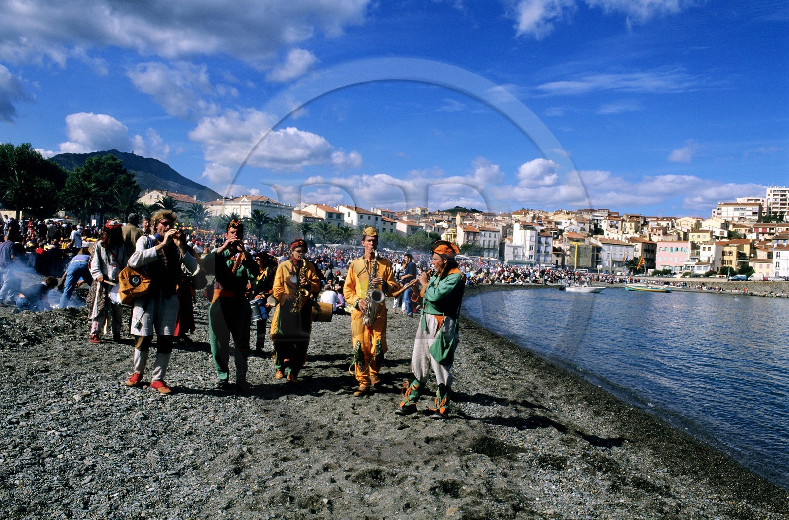 France, Pyrénées-Orientales (66), Banyuls-sur-Mer, fête des vendanges sur la plage