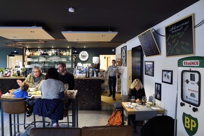 France, Haute Loire, Saint Bonnet le Froid, the BP (Bar de Païs) small country bar restaurant of Régis and Jacques Marcon