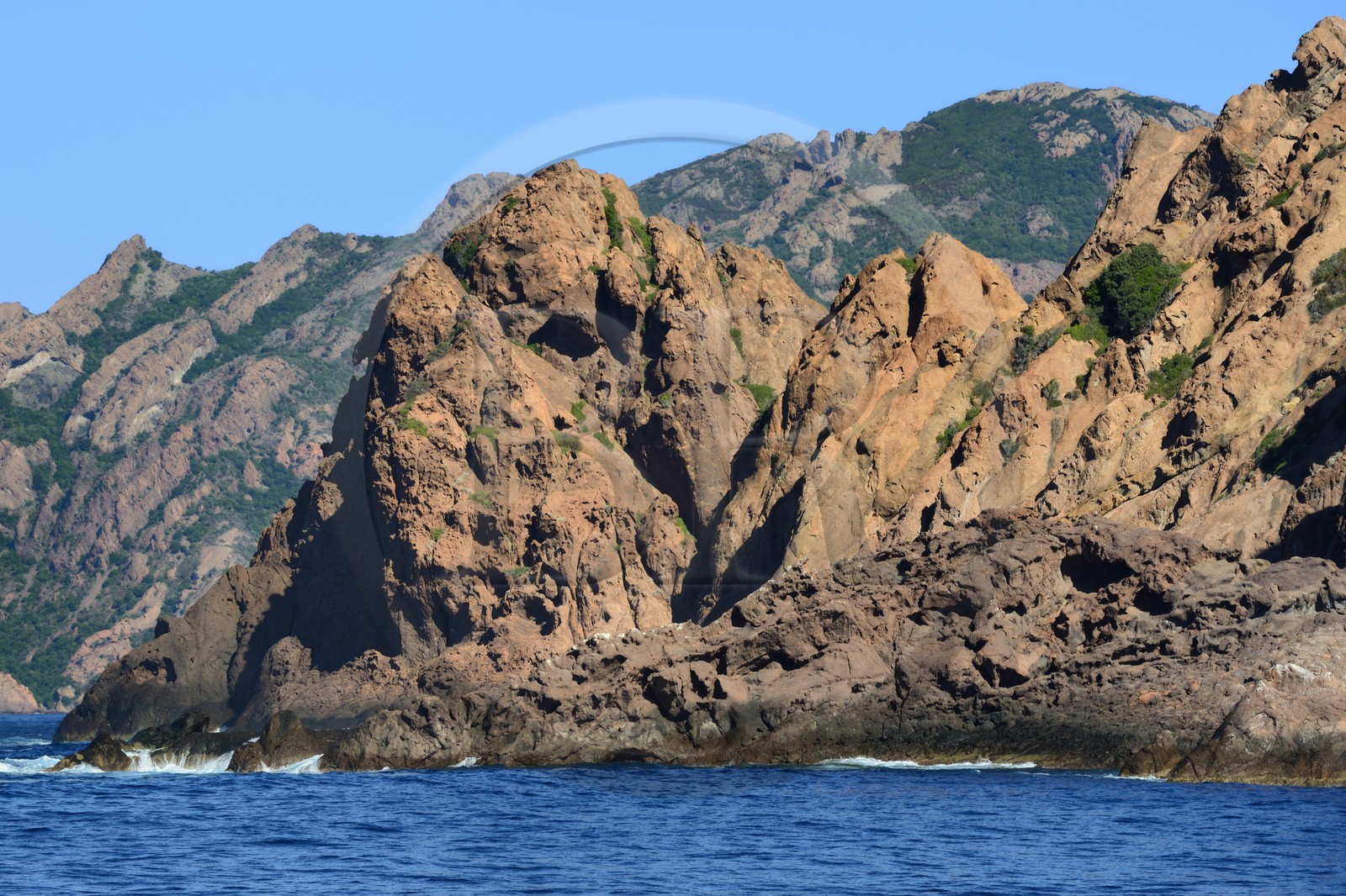 France, Corse-du-Sud (2A), Golfe de Girolata, classé Patrimoine Mondial de l'UNESCO, le Capo Senino