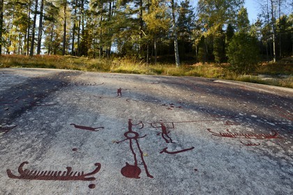 Sweden, Bohuslan County, Tanum Vitlycke rock carvings, listed as World Heritage by UNESCO