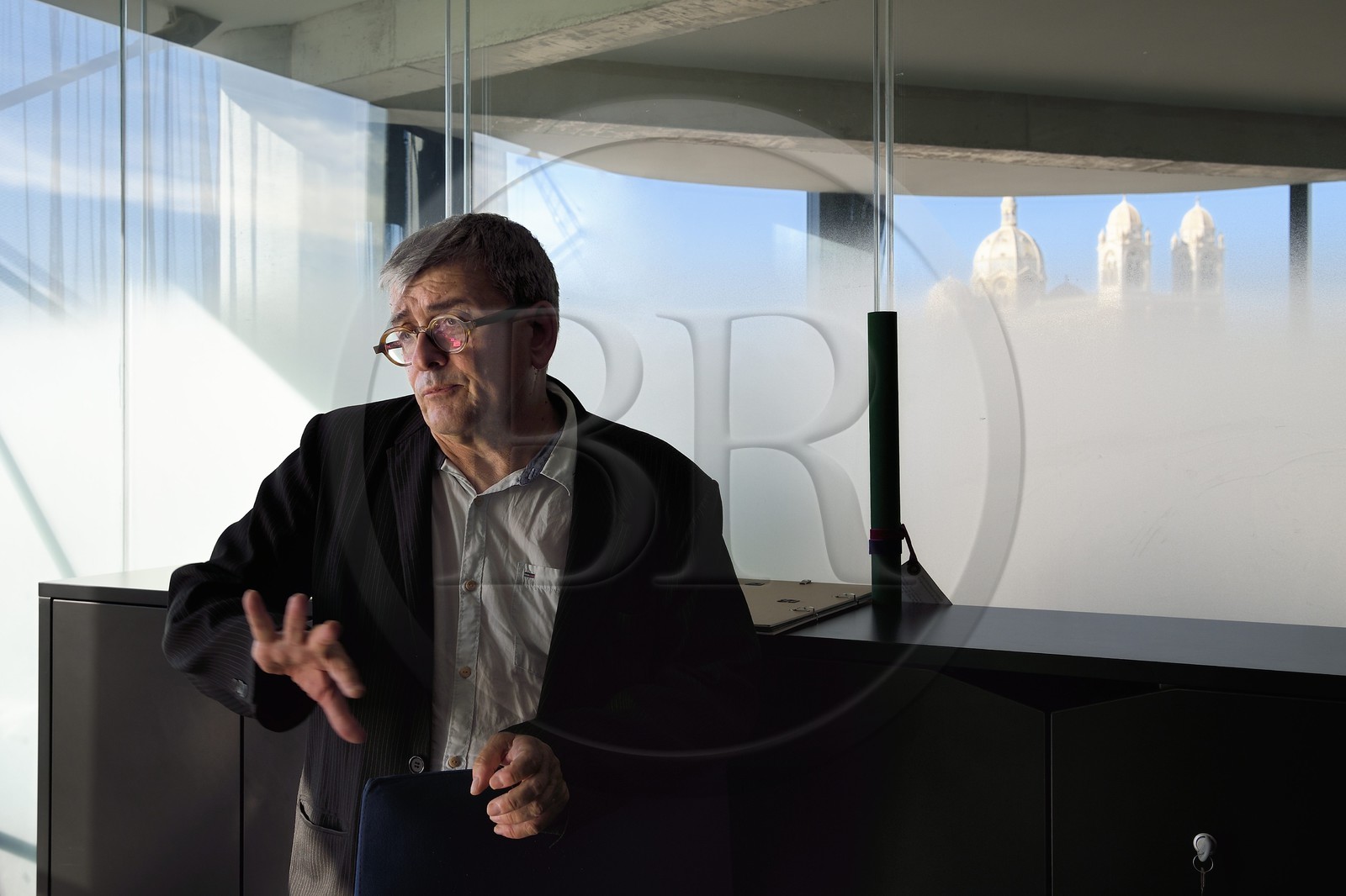 France, Bouches-du-Rhône (13), Marseille, MuCEM (Musée des civilisations de l'Europe et de la Méditerranée) par les architectes Rudy Ricciotti et R. Carta, son directeur Jean-François Chougnet