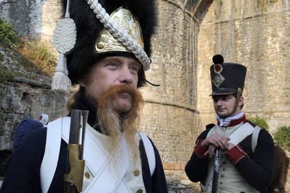 Italy, Liguria, Sarzana, Napoleon Festival, soldier of the Grande Armée, private of the 1st Regiment Grenadiers of the Old Guard
