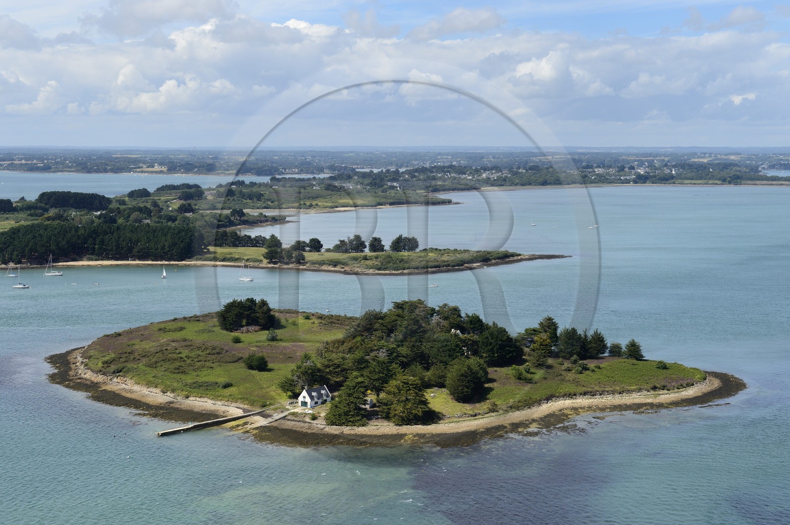 France, Morbihan (56), Golfe du Morbihan, Ile Brannec (vue aérienne)