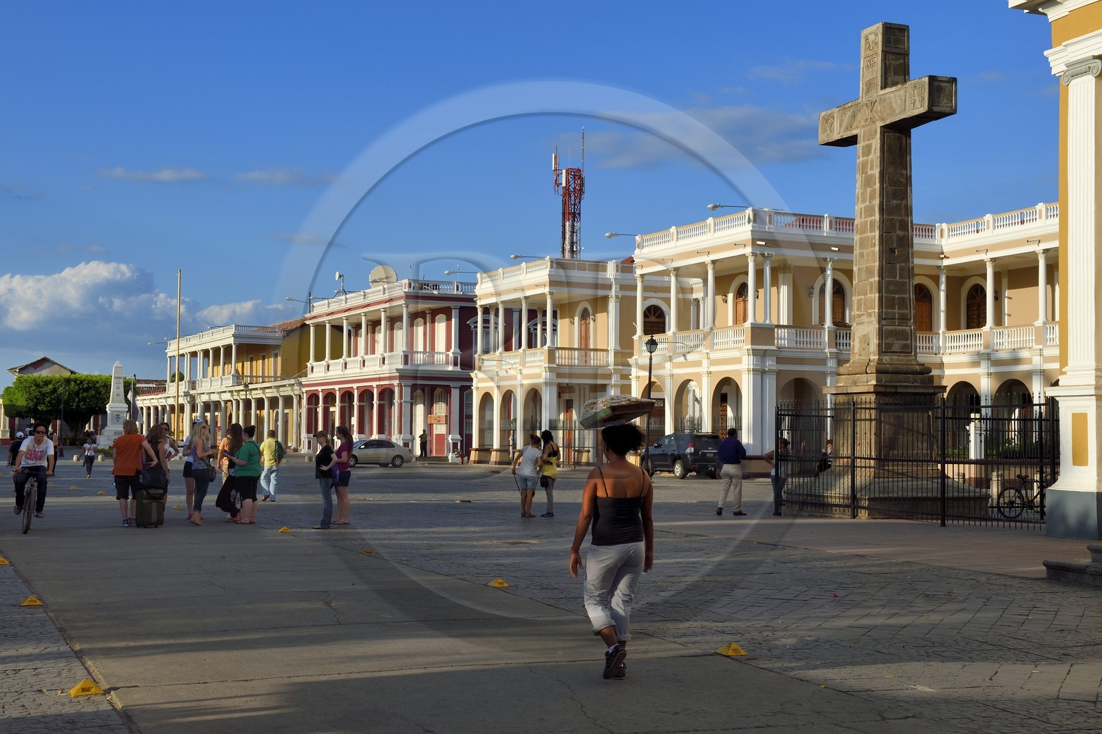 Nicaragua, Granada, maisons coloniales sur la Plaza de la Independencia