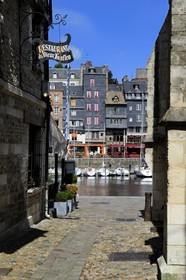 France, Calvados, Honfleur, the Vieux-Bassin (Old Basin), Sainte Catherine quay seen from the Saint-Etienne quay
