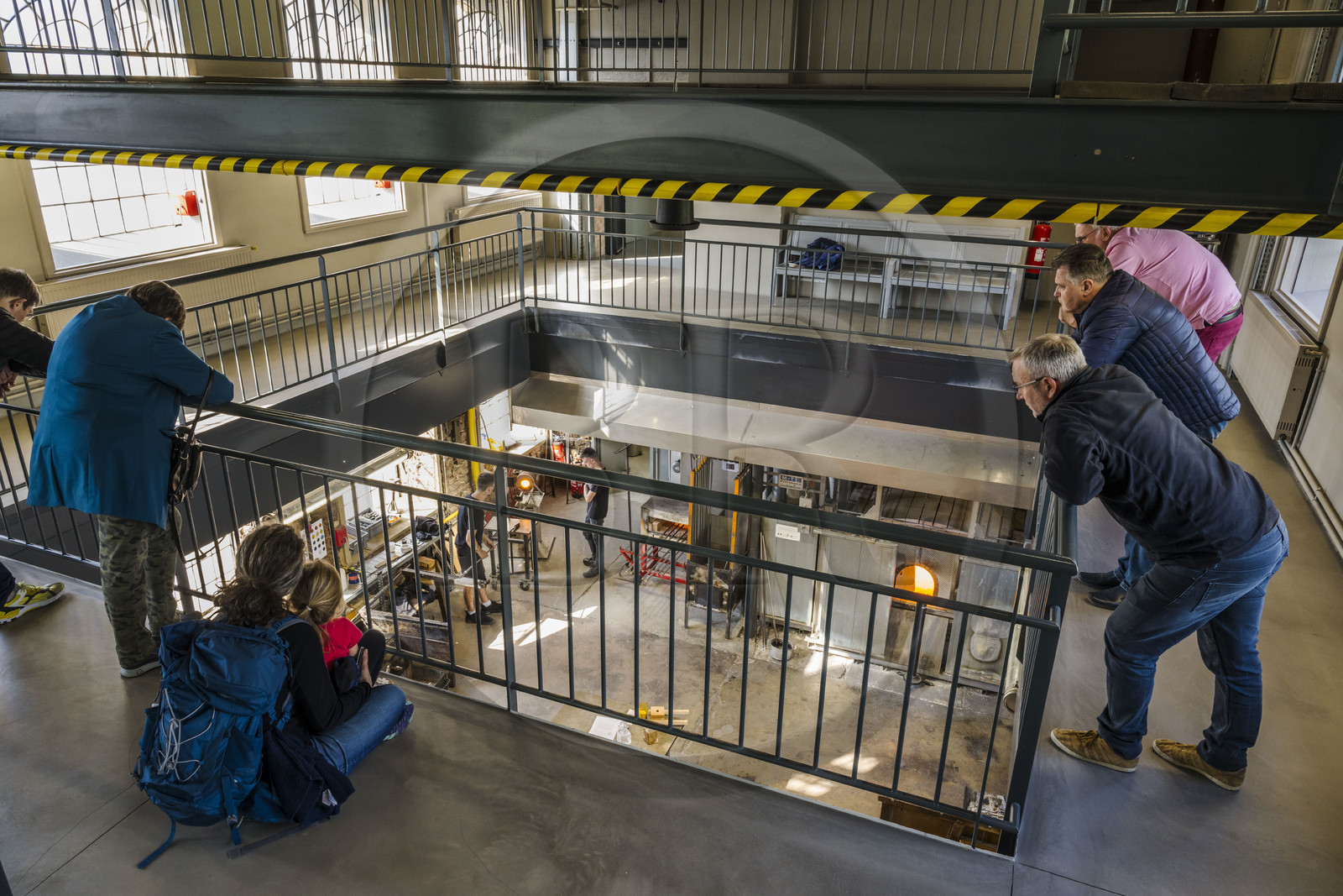 France, Moselle (57), Meisenthal, Centre international d’Art verrier (CIAV), l'atelier de soufflage