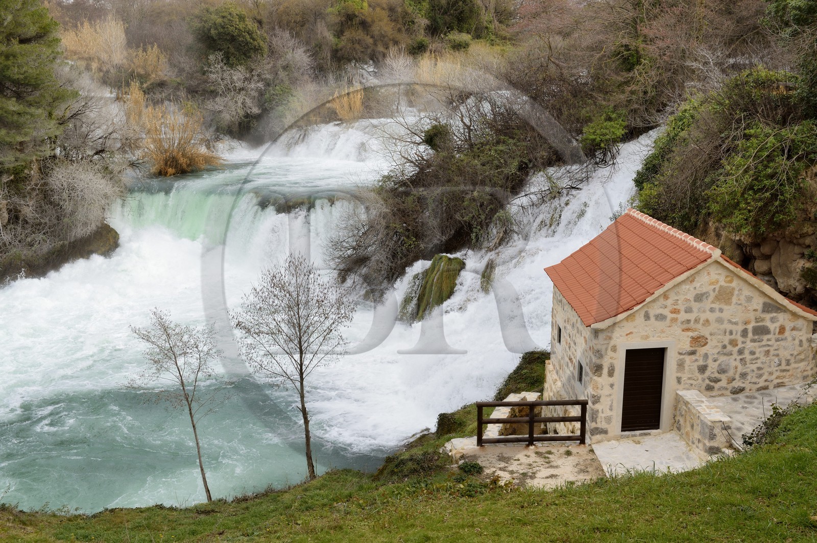 Croatie,  Dalmatie centrale, region de Sibenik, parc national de Krka, chutes de la rivère Krka