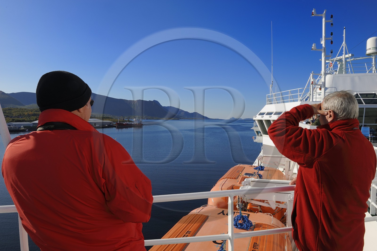 Norvège, Nordland, iles des Westeralen, l'express cotier Hurtigruten à Stokmarknes