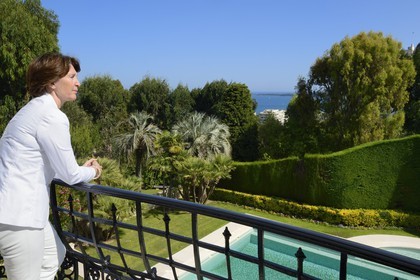 France, Alpes Maritimes, Cannes, the Villa La Californie where Picasso lived, today renamed the Pavillon de Flore by Marina Picasso, Marina Picasso granddaughter of Picasso, the view from the villa