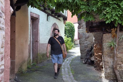 France, Haut Rhin, the Alsace Wine Route, Ribeauville, Guillaume Seiller, vice-president of the conservation and restoration association of the three castles of Ribeauvillé