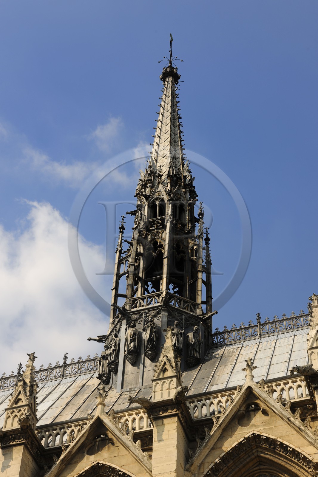 France, Paris (75), ile de la Cité, la flèche de la Sainte Chapelle