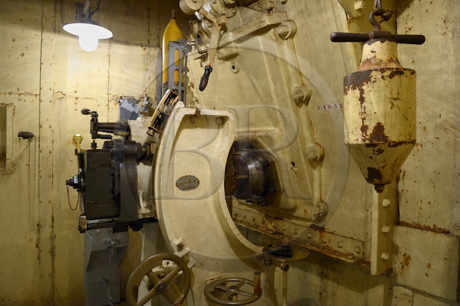 France, Moselle, Veckring, Maginot Line, Hackenberg Fortress, inside artillery combat block, 135 canon