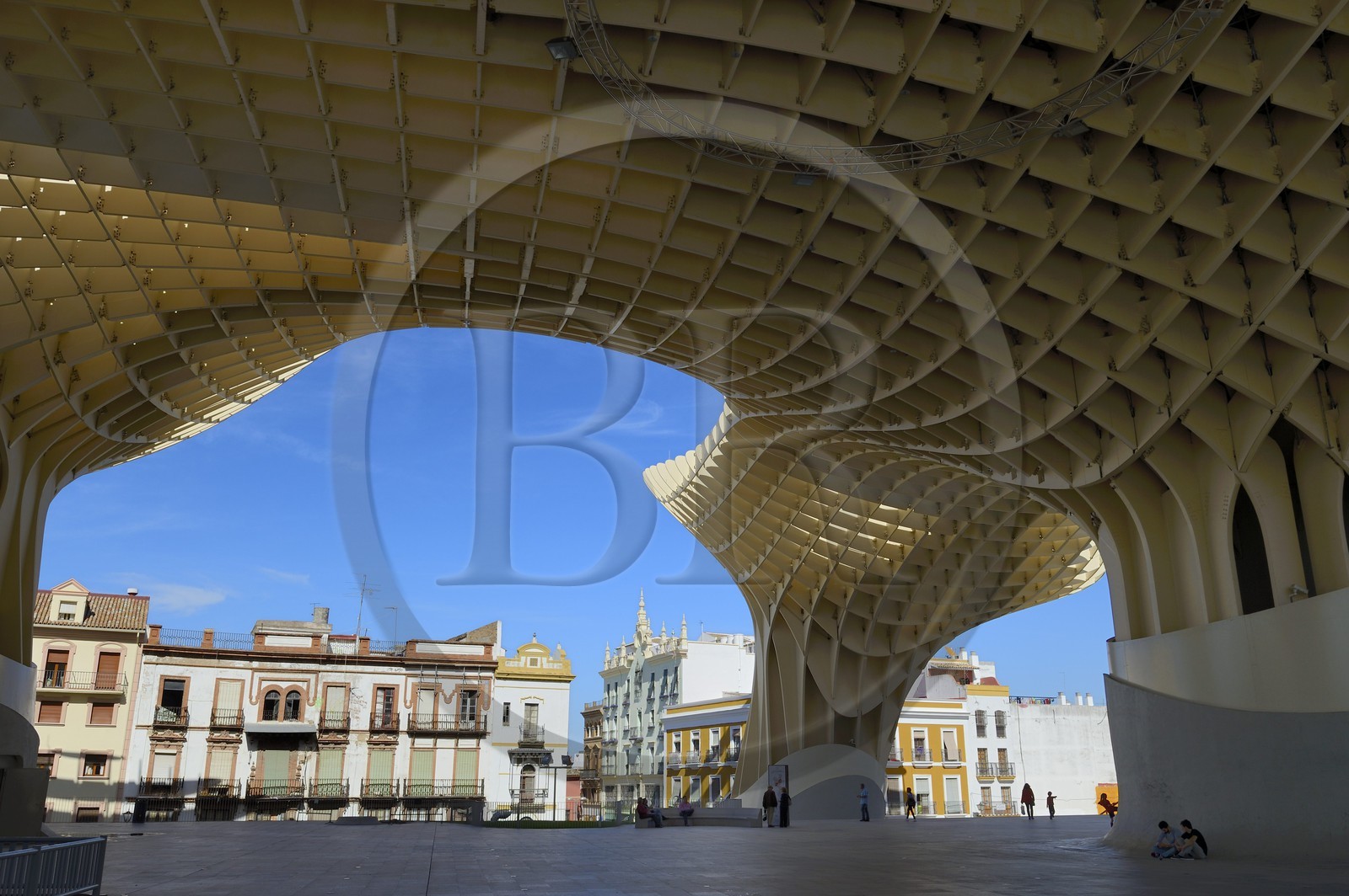 Espagne, Andalousie, Séville, Plaza de la Encarnacion - Plaza Mayor, Metropol Parasol (construit en 2011) par l'architecte  Jurgen Mayer-Hermann