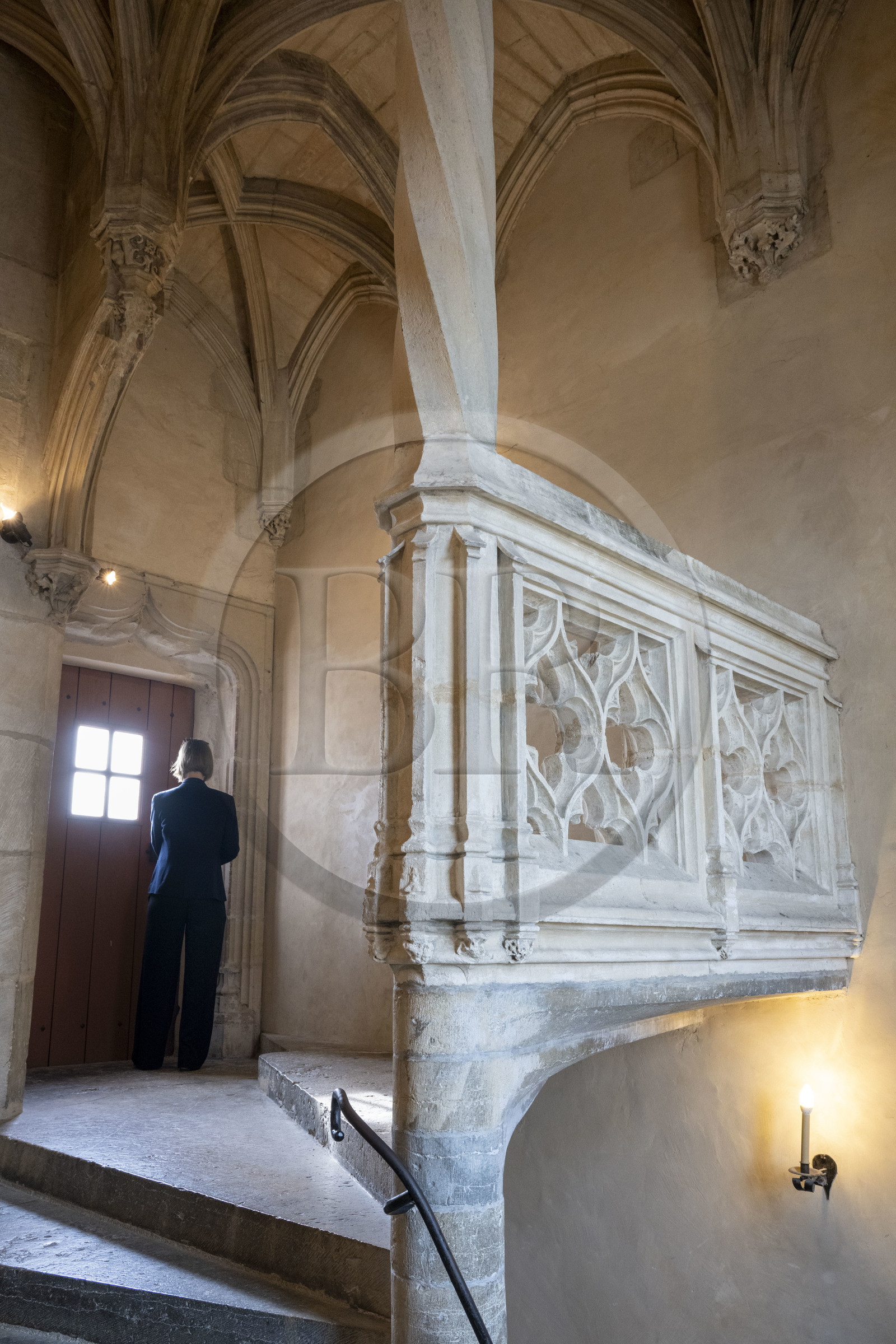 France, Côte-d'Or (21), Dijon, zone classée Patrimoine Mondial de l'UNESCO, le haut de l'escalier de la Tour Philippe Le Bon