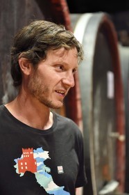 France, Haut Rhin, the Alsace Wine Route, Bergheim, Wine estate Marcel Deiss, the winegrower Mathieu Deiss