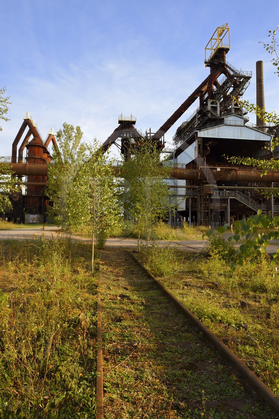 France, Moselle (57), Vallée de la Fensch, usine sidérurgique d'Uckange, Parc du Haut-fourneau U4
