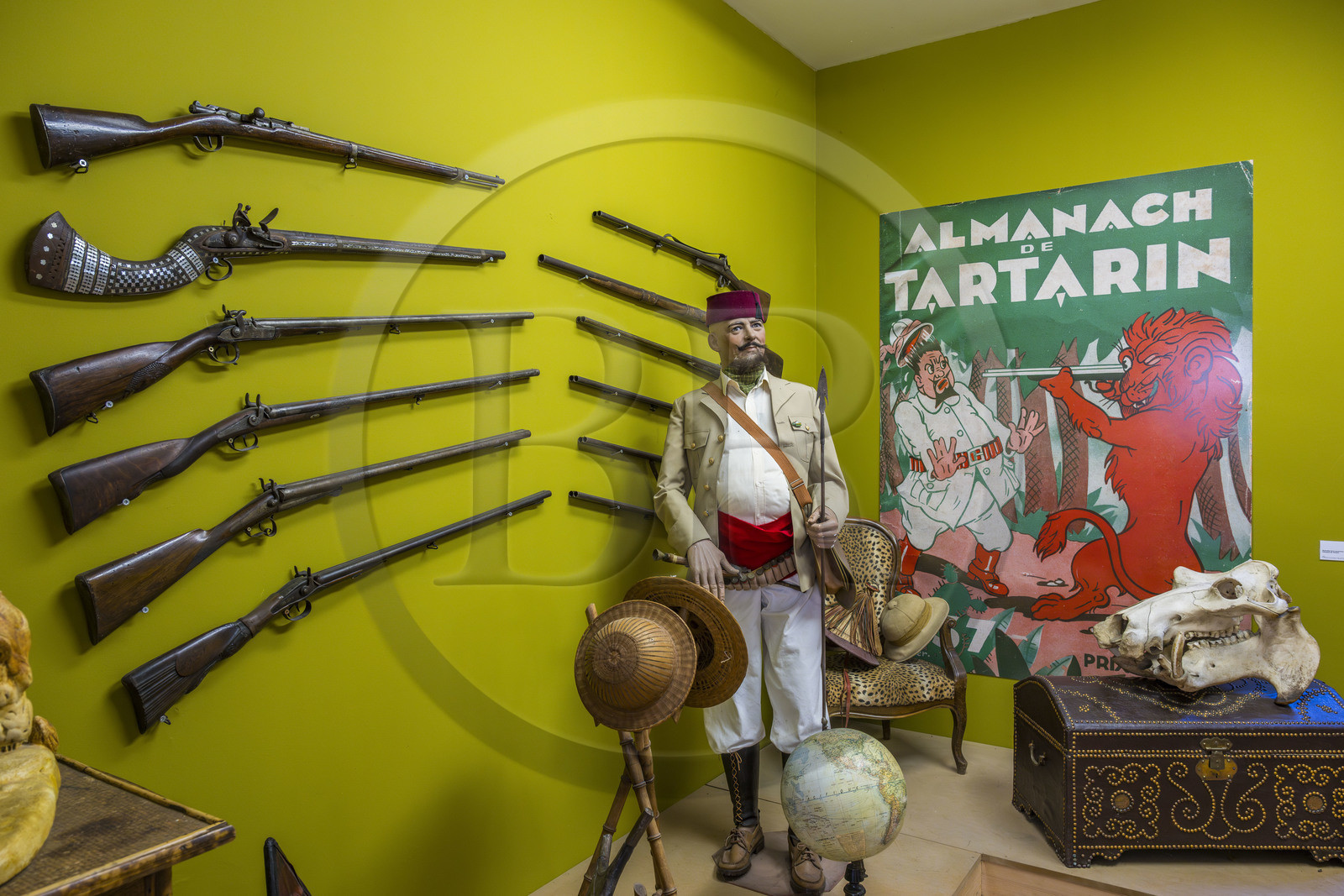 France, Bouches-du-Rhône (13), Tarascon, Les Cordeliers-musée d'Art et d'Histoire, espace rendant hommage à l’auteur Alphonse Daudet et à son intrépide personnage Tartarin