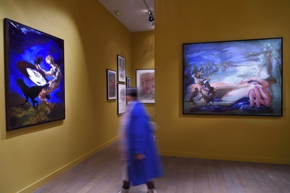 France, Paris, Le Marais District, Musee de la Chasse et de la Nature (Museum of hunting and nature) in the Hotel de Guenegaud, exhibition Diane and Actéon from the works of the painter Gérard Garouste