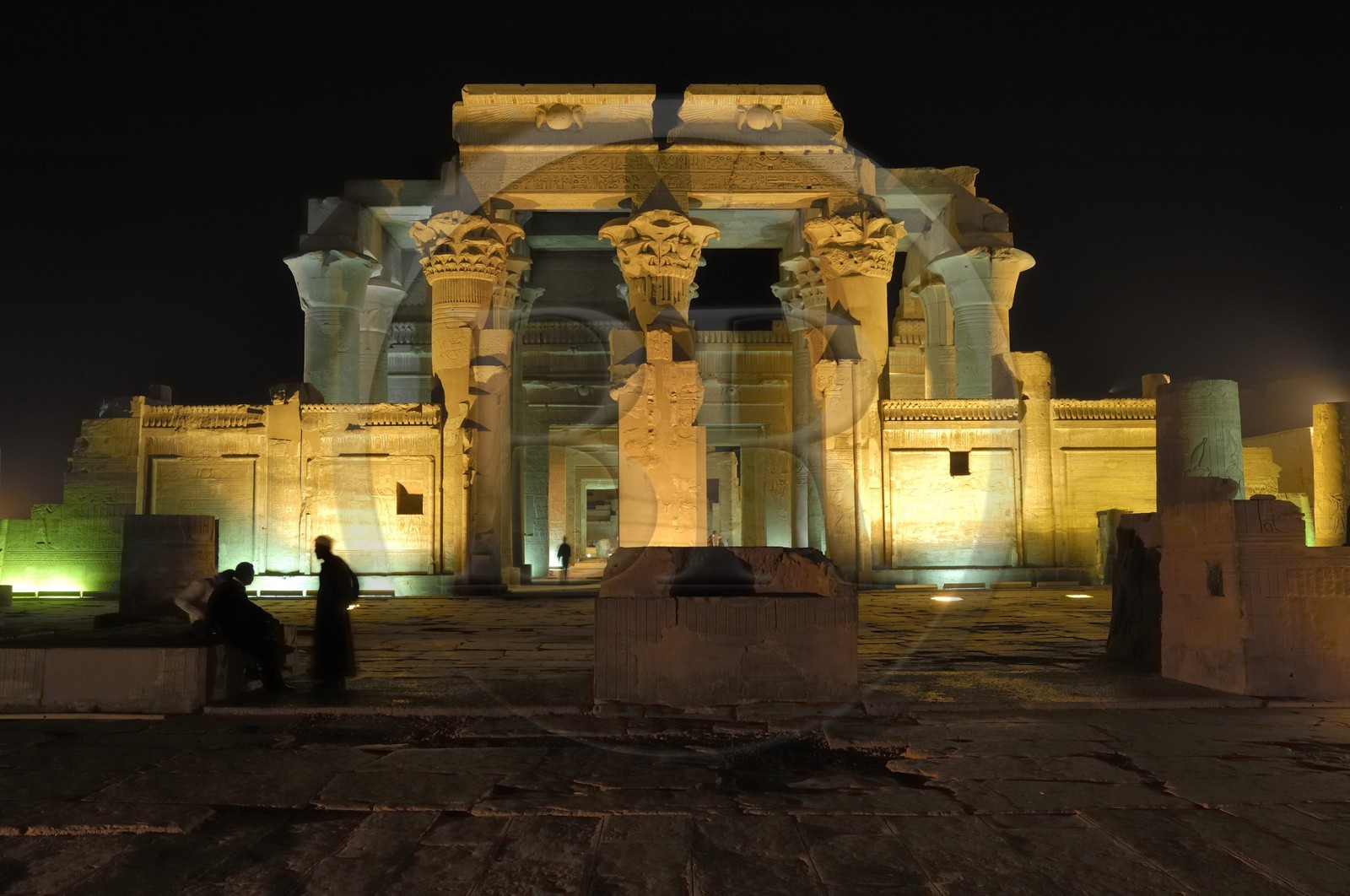 Egypte, Haute Egypte, vallée du Nil, temple de Kom Ombo dédié au dieu Sobek à tête de crocodile