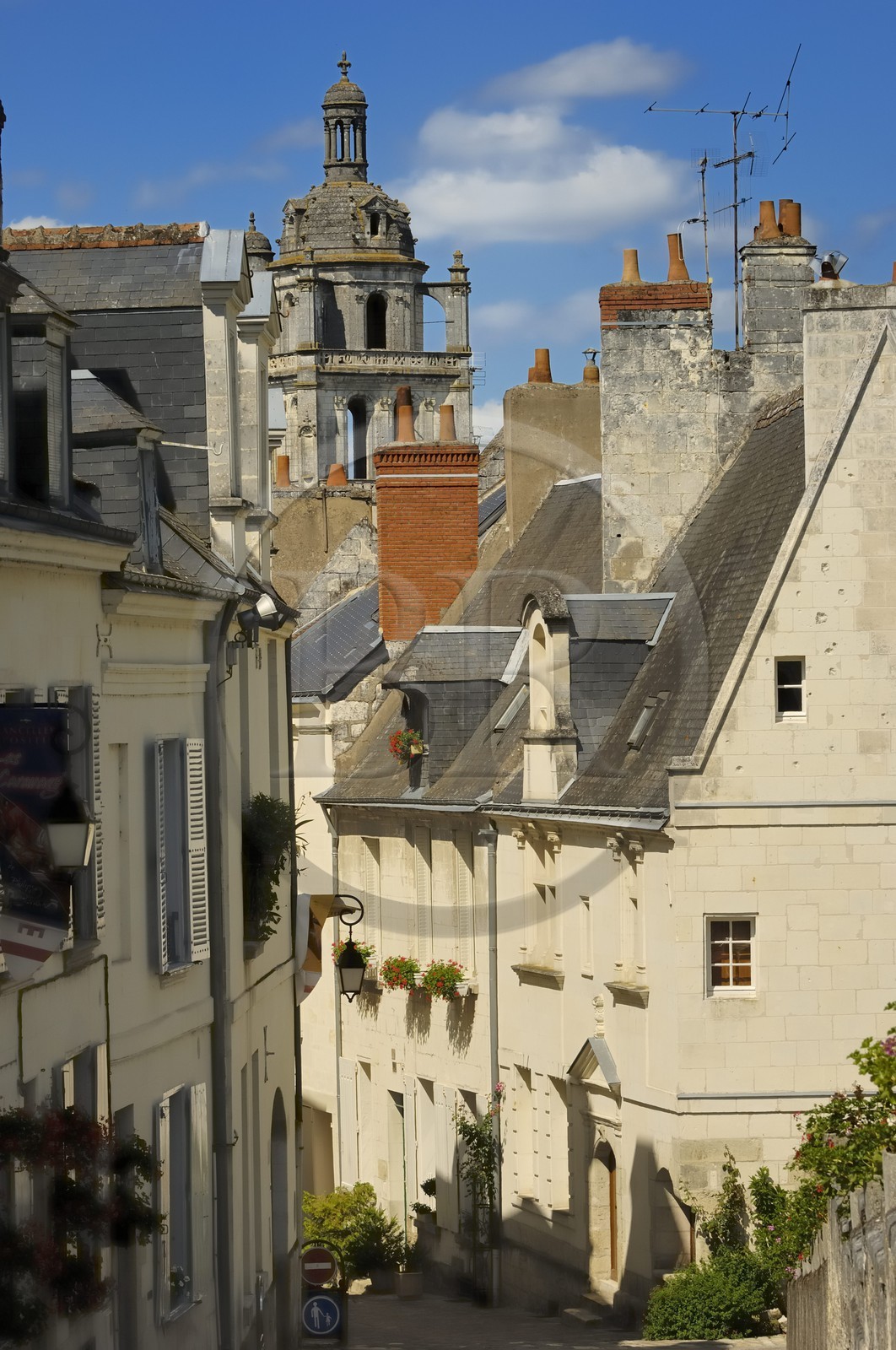 France, Indre-et-Loire (37), Loches, la Tour Saint Antoine dans le centre ville