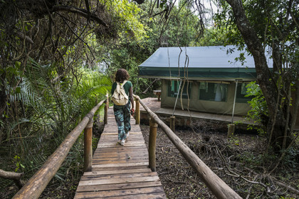 Rwanda, Parc national de l'Akagera, Ruzizi Tented Lodge, une tente