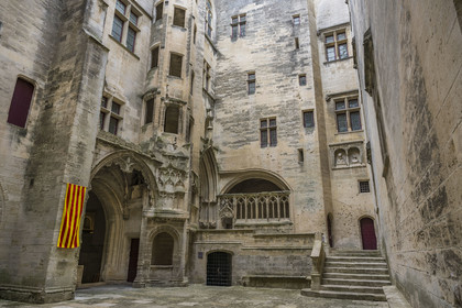 France, Bouches du Rhone, Tarascon, King René's castle dating from the 15th century, The Courtyard of Honor