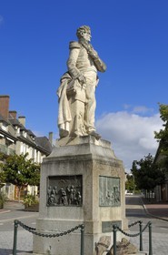 France, Calvados, Suisse normande (Norman Switzerland), Conde sur Noireau, statue of Dumont d'Urville
