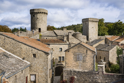 France, Aveyron, Causses and the Cévennes, cultural landscape of Mediterranean agro-pastoralism, listed as World Heritage by UNESCO, La Couvertoirade, labelled Les Plus Beaux Villages de France (The Most Beautiful Villages of France), fortified village on the Larzac plateau