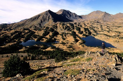 France, Pyrenees Orientales, Capcir plateau, Campoureils ponds and Peric peak (2810 m)