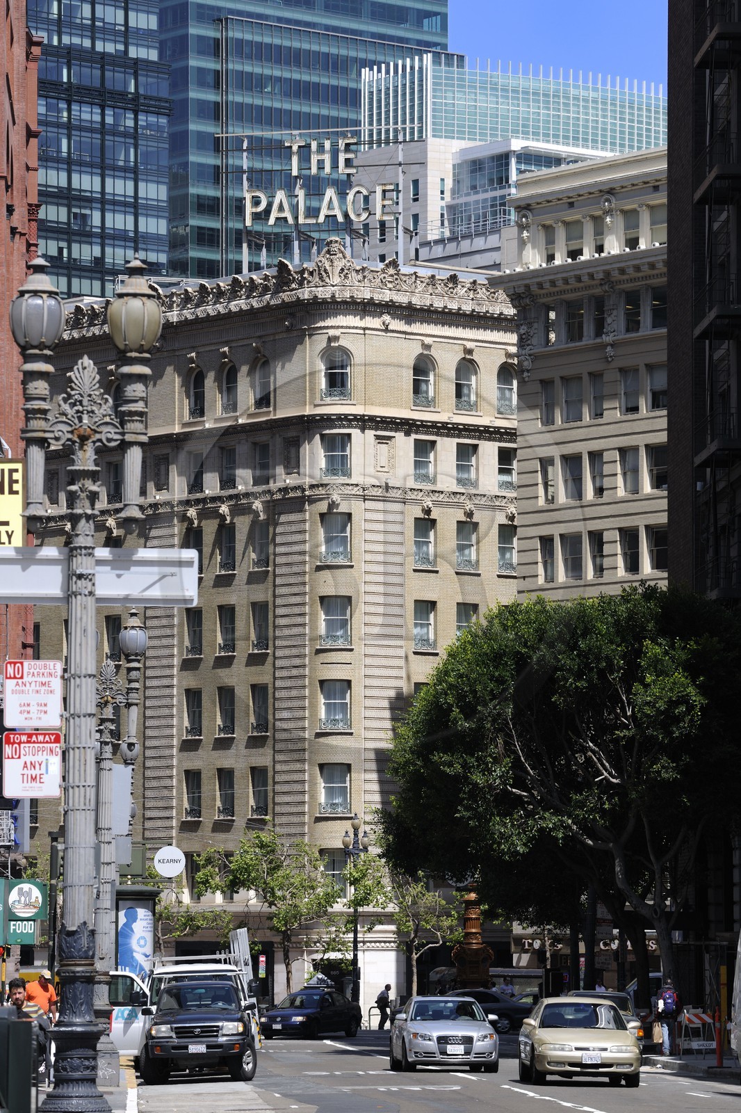 United States, California, San Francisco, Geary Street and the Palace Hotel on Market Street