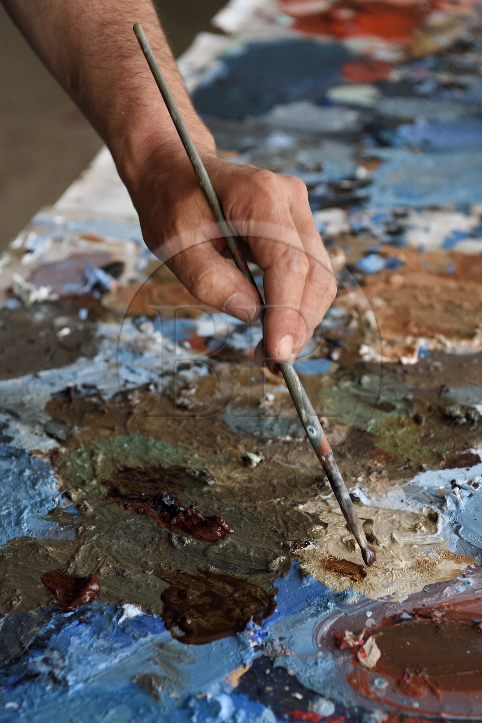 France, Val-de-Marne, Yvry-sur-Seine, Workshop of Fred Kleinberg, work for the exhibition Odyssée (Odyssey)