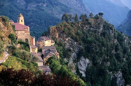 France, Alpes Maritimes, Vallee de la Roya, Saorge perched village