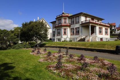 Iceland, Reykjavik, museum of the history of the industry in an old villa from the Hallargardur park on the Tjörnin lakeside
