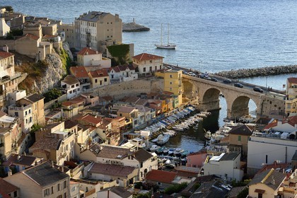 France, Bouches-du-Rhône (13), Marseille, quartier d'Endoume, le Vallon des Auffes