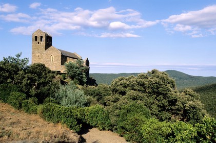 France, Pyrenees Orientales, Aspres region, roman priory of Serrabone