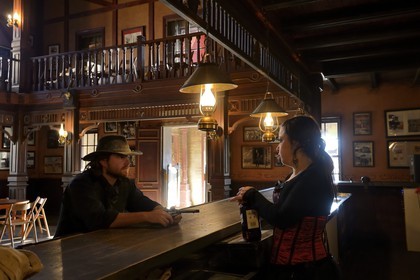 Spain, Andalusia, Almeria Province, Tabernas Desert, Fort Bravo Texas-Hollywood Amusement park where the 7 Mercenaries from John Sturges, Les Petroleuses from Christian-Jaque and A Fistful of Dollars from Sergio Leone were filmed