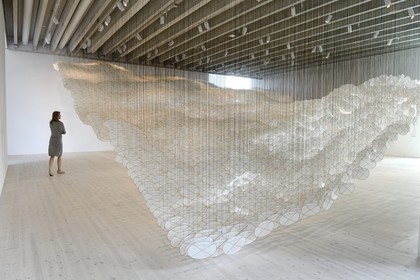 Sweden, Vasterbotten County, Umea, the Bildmuseet (Museum of Contemporary Art and Visual Culture) at Umea Arts Campus, Super-abundant Atmosphere of the artist Jacob Hashimoto