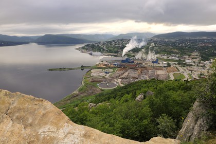 Canada, Newfoundland and Labrador Province, Newfoundland Island, city of Corner Brook and the Factory of Corner Brook Pulp and Paper
