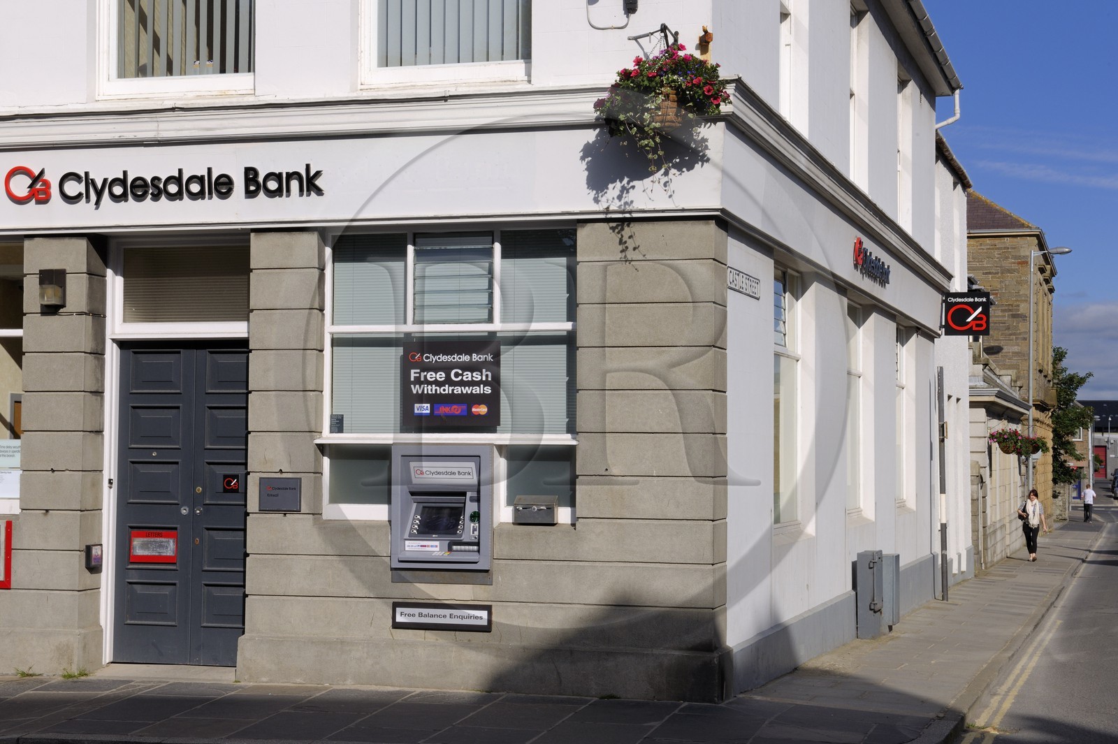 Royaume-Uni, Ecosse, Iles Orcades, Mainland, Kirkwall, distributeur de billets de la Clydesdale Bank