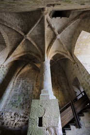 France, Aude (11), Pays Cathare, le château de Quéribus, la salle gothique
