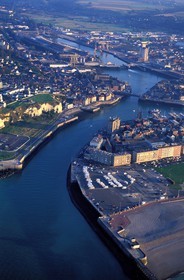 France, Seine-Maritime (76), Pays de Caux, Côte d'Albâtre, la ville de Dieppe (vue aérienne)
