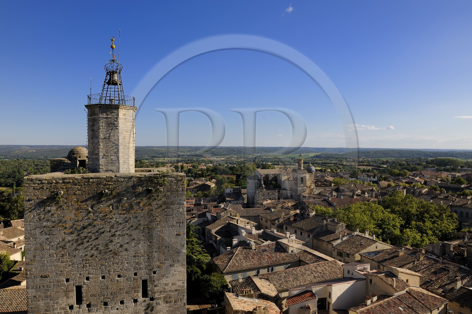 France, Gard (30), Uzès, Tour de l'Evèque depuis la tour Bermonde du château