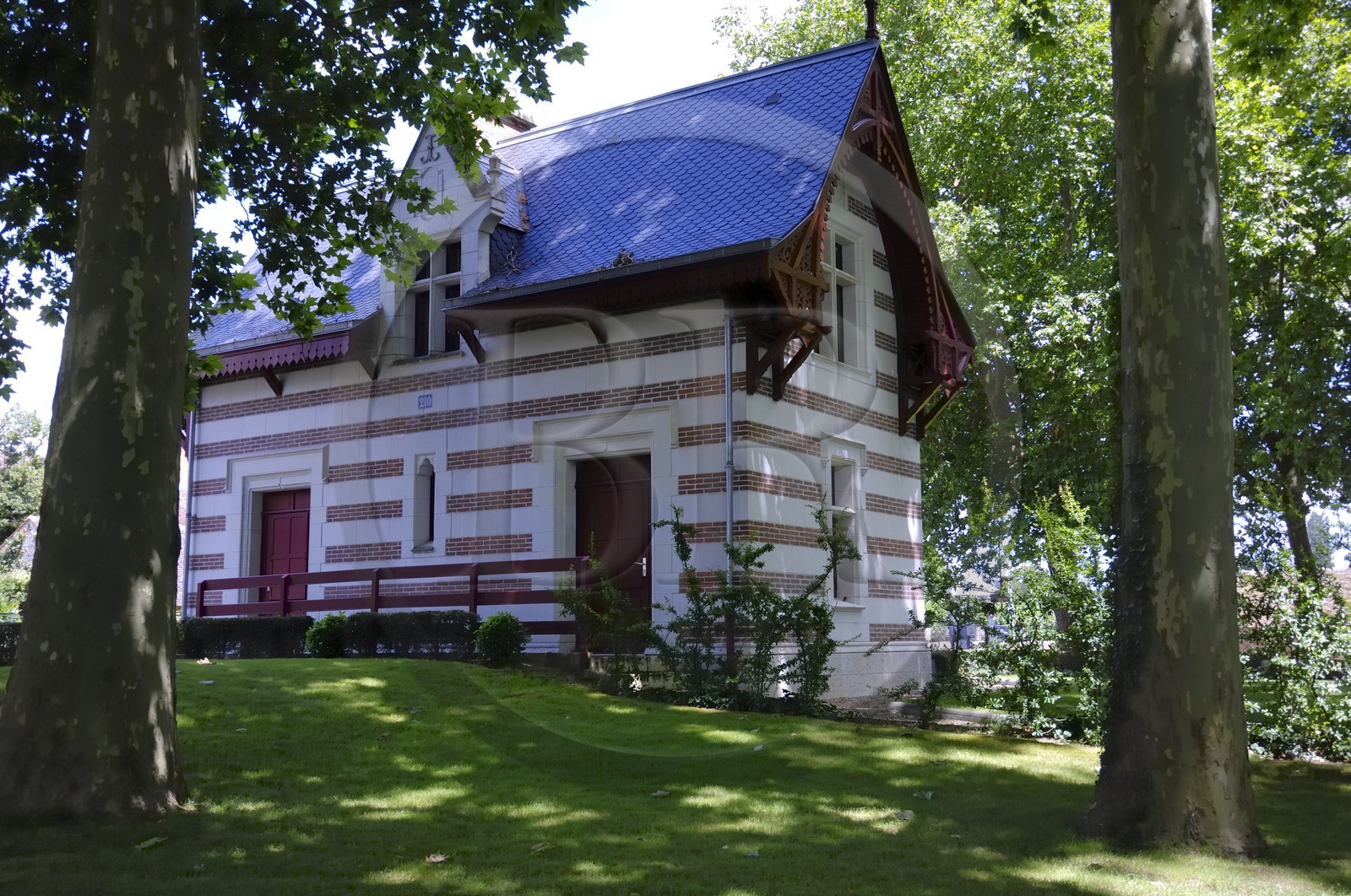 France, Indre-et-Loire (37), château de Chenonceau, ancienne petite gare à l'extérieur du domaine