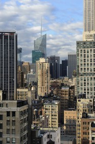 Etats-Unis, New York, Manhattan, Midtown, dans l'axe le Met Life Building et la Bank of Amerika Building